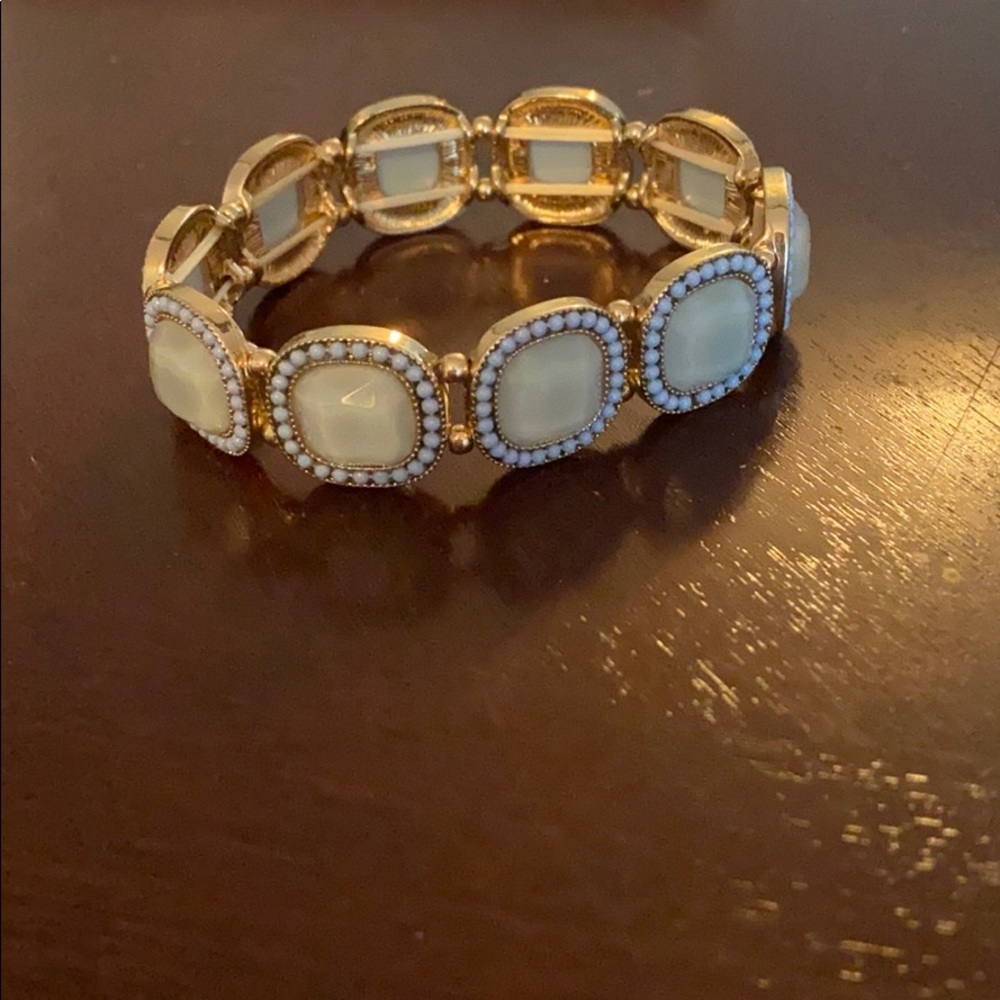 Beautiful light blue and gold bracelet